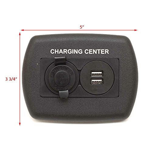 JR Products JR Products 15095 12V/USB Charging Center - Black - Outdoor Depot