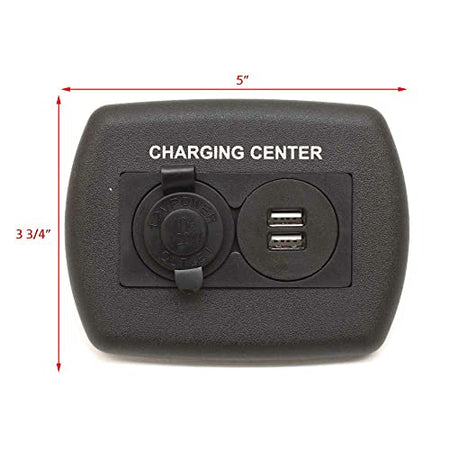 JR Products JR Products 15095 12V/USB Charging Center - Black - Outdoor Depot