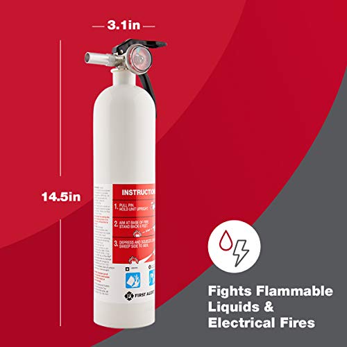 First Alert First Alert Fire Extinguisher for Car & Marine Use, UL RATED 10-B:C, AUTOMAR10 FE10GR, White, - Outdoor Depot
