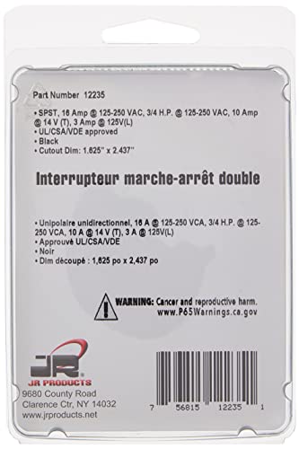 JR Products JR Products 12235 Black Double SPST On-Off Switch with Bezel - Outdoor Depot