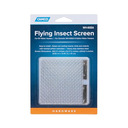 Camco RV Flying Insect Screen for Dometic 6-Gallon Water Heaters (WH-6GEA) |Fits Dometic WH-6GEA 6-Gallon Water Heater Vents (42169)