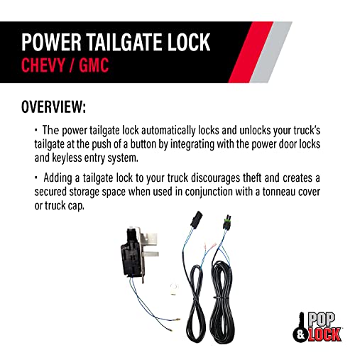 Pop & Lock Pop & Lock – Power Tailgate Lock for Chevrolet Silverado 1500, GMC Sierra 1500 & 2500 (PL8140) - Outdoor Depot