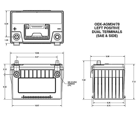ODYSSEY Odyssey Battery ODX-AGM3478 Extreme Series AGM Battery - Outdoor Depot
