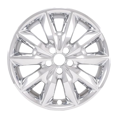 CCI Impostor ® Wheel Skin IWCIMP481X, 18 Inch, 10 Spokes, Snap-On, Chrome Plated, ABS Plastic, Set of 4, Not Compatible with Steel Wheels, Fits 2014-2018 Jeep Cherokee Limited Model