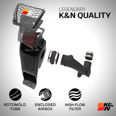 K&N K&N Cold Air Intake System: High-Flow Air Filter, Increase Performance & Towing: Compatible with - Outdoor Depot