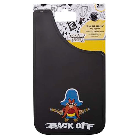 Plasticolor Plasticolor 000502R01 Yosemite Sam Back Off Easy Fit Mud Guard 11" - Set of 2,Multi-colored - Outdoor Depot
