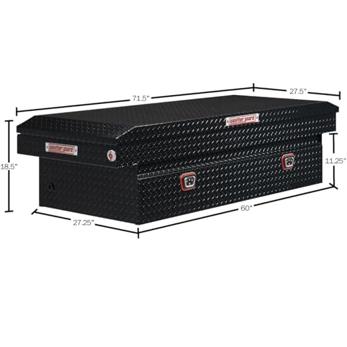 Weather Guard Weather Guard Model 117-5-04 Saddle Box, Aluminum, Full Extra Wide, Gloss Black, 14.4 cu ft - Outdoor Depot