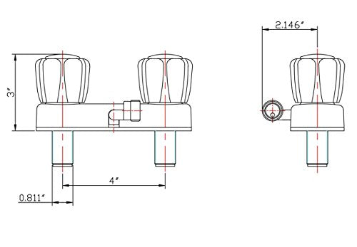 Dura Faucet Dura Faucet DF-SA100A1-WT RV Shower Faucet Valve Diverter with 2-Knobs for Exterior Shower Boxes - Outdoor Depot