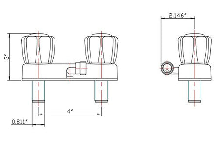 Dura Faucet Dura Faucet DF-SA100A1-WT RV Shower Faucet Valve Diverter with 2-Knobs for Exterior Shower Boxes - Outdoor Depot