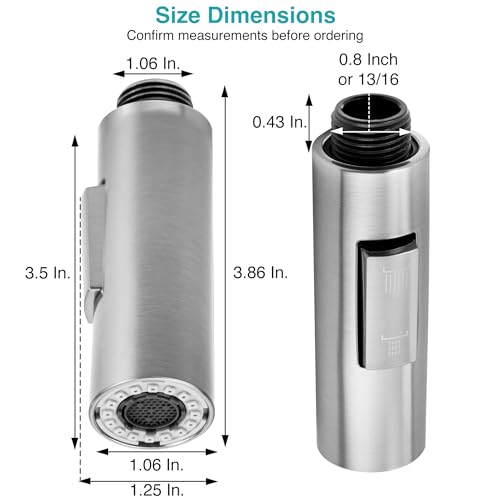 Dura Faucet Dura Faucet Streamline Pull-Down Sprayer Replacement - Brushed Satin Nickel - Outdoor Depot