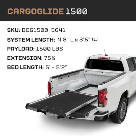 DECKED CargoGlide Truck Bed Slide – 1500 lb Capacity, 75% Extension – Heavy-Duty Pickup Cargo Slide for Easy - Outdoor Depot