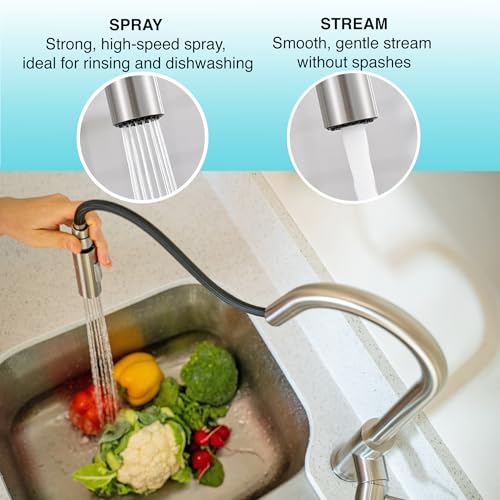 Dura Faucet Dura Faucet Streamline Pull-Down Sprayer Replacement - Brushed Satin Nickel - Outdoor Depot