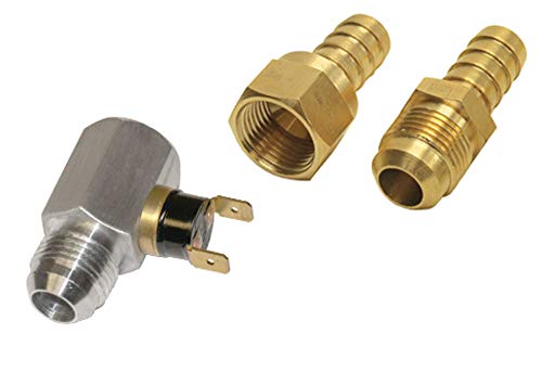Derale 15721 -8AN x -8AN In-Line Fluid Thermostat,Silver