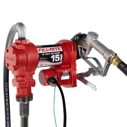 Fill-Rite Fill-Rite FR1210H 12V 15 GPM Fuel Transfer Pump with Discharge Hose & Manual Nozzle | Gasoline, - Outdoor Depot