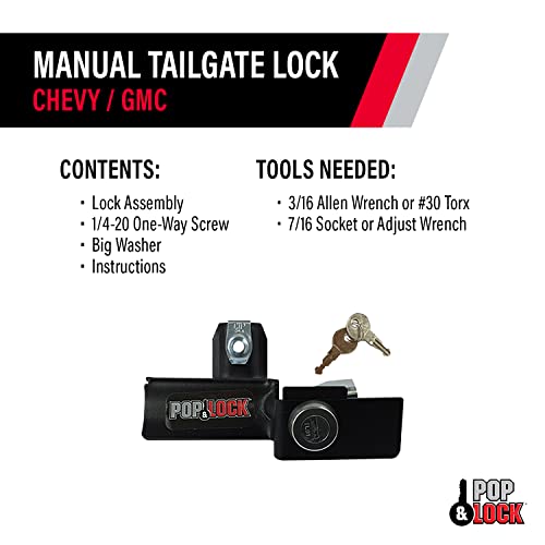 Pop & Lock Pop & Lock PL1050 Black Manual Tailgate Lock for Chevy/GMC - Outdoor Depot