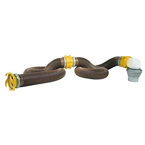 Camco Camco 39625 Revolution 20' Sewer Hose Kit with 360 Degree Swivel Fittings and 4-in1 Elbow Adapter, - Outdoor Depot