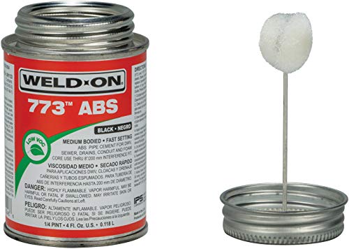 IPS Weld-On 10246 773 ABS Medium-Bodied High Strength Solvent Cement - Fast Setting and Low-VOC, Black, 1/4 - Outdoor Depot