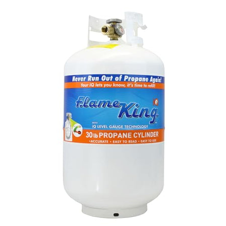 Flame King Flame King YSN330 30lb Steel Propane Tank Cylinder with Gauge and OPD Valve for Grills and BBQs, - Outdoor Depot