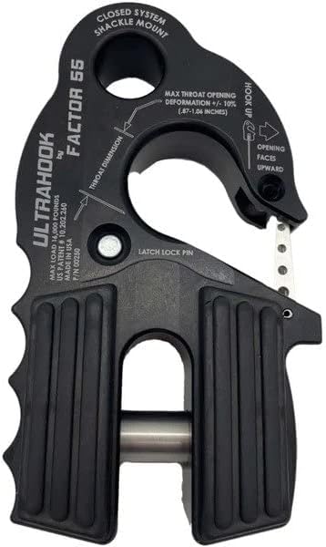 Factor 55 Factor 55 00250-04 Ultrahook Winch Hook Closed System Shackle Max Load 16,000 lbs ULT Strength - Outdoor Depot