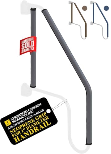 Stromberg Carlson AM-ZIP2239C Lend-A-Hand Zip Grip - RV Handrail Neoprene Grip Cover with Nylon Zipper - Machine Washable - Fits AM-533 Extended Assist Rail - Set of 22 & 39" (Charcoal)