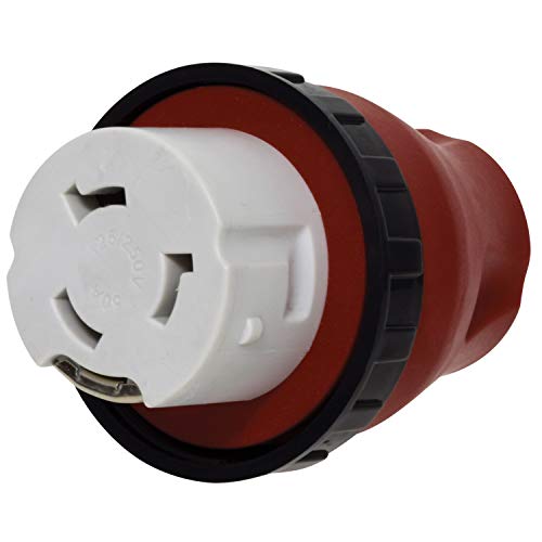 Valterra Valterra A10-1550DAVP Mighty Cord Detachable Adapter Plug - 15AM to 50AF, Red (Carded) - Outdoor Depot