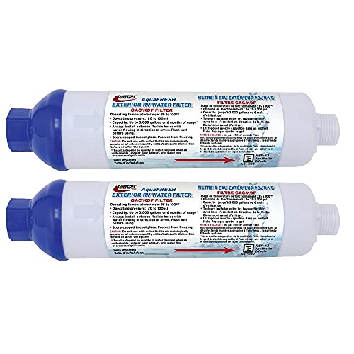 Valterra Aquafresh Replacement Water Filter, 2 Pack, with Hose Connections - Outdoor Depot