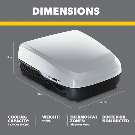 Dometic Dometic FreshJet 3 Series, 13.5K BTU RV Rooftop Air Conditioner unit, White - Outdoor Depot