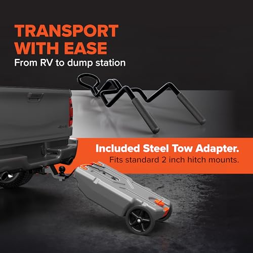 Camco Camco Rhino 28-Gallon Camper/RV Tote Tank - Features Large Heavy-Duty No-Flat Wheels & Built-in Gate - Outdoor Depot