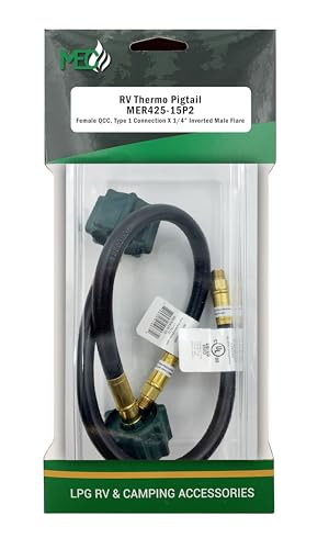 Marshall Excelsior Marshall Excelsior MER425-15P2 Thermo Pigtail, 1/4" Inverted Flare X QCC - 15", Pack of 2 - Outdoor Depot