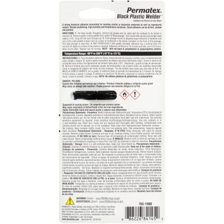 Permatex Permatex 84145 Permapoxy Black Plastic Weld - 0.84 fl. oz. - Outdoor Depot
