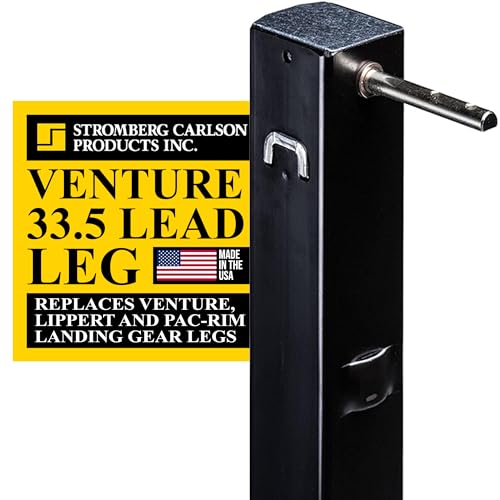 Stromberg Carlson LG-177202 Venture Lead Leg - 5th Wheel Landing Gear Replacement for RV, Camper & Trailer - Compatible with Venture, Lippert & Pac-Rim - Pin Included - Black, 33.5" Leg