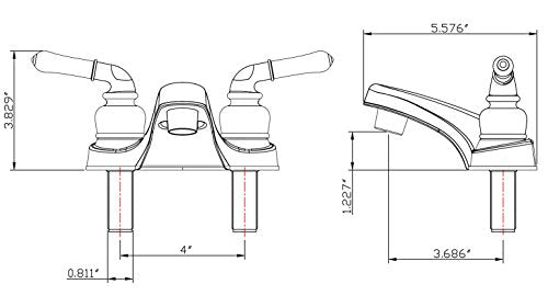 Dura Faucet Dura Faucet DF-PL700C-SN RV 2-Hole Bathroom Faucet with Classic 2-Handles (Brushed Satin Nickel) - Outdoor Depot