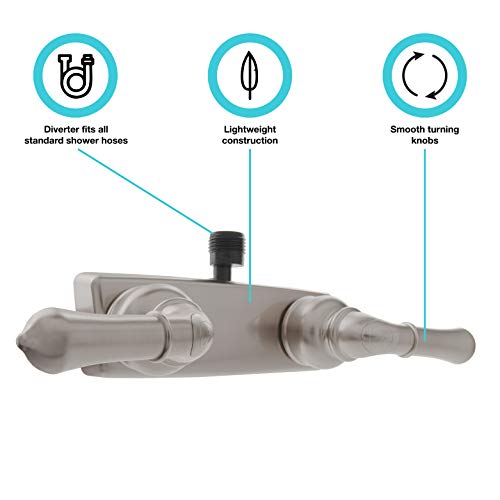 Dura Faucet Dura Faucet (DF-SA100C-SN RV/Motorhome Shower Faucet Valve Diverter with Easy Turn Handles - Outdoor Depot
