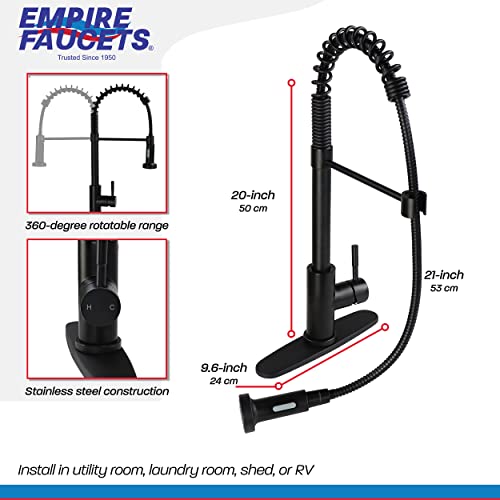 Empire Faucets Empire Faucets SP5000BMT-A Single Lever Spring Faucet with Hi-Arc Coiled Spout, Hammer Style - Outdoor Depot