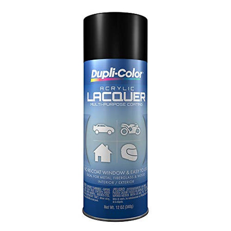 Dupli-Color Dupli-Color Multi-Purpose Lacquer, Semi-Gloss, Black, 12 oz - Outdoor Depot