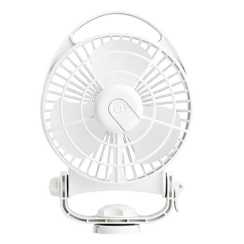 SEEKR BORA II | 12/24?V Auto-Sensing DC 3?Speed Cabin Fan | 6? Compact Marine & RV Air Circulation | Quiet High?Efficiency Blade | Touch Control | Powerful Performance with Low Power Draw | White
