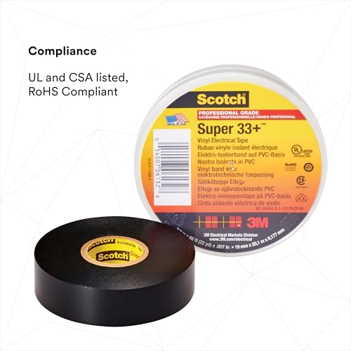 3M 3M Scotch Super 33+ Electrical Tape - 3/4 in x 52 ft, Premium Grade All-Weather Vinyl, Resistant to - Outdoor-Depot.us