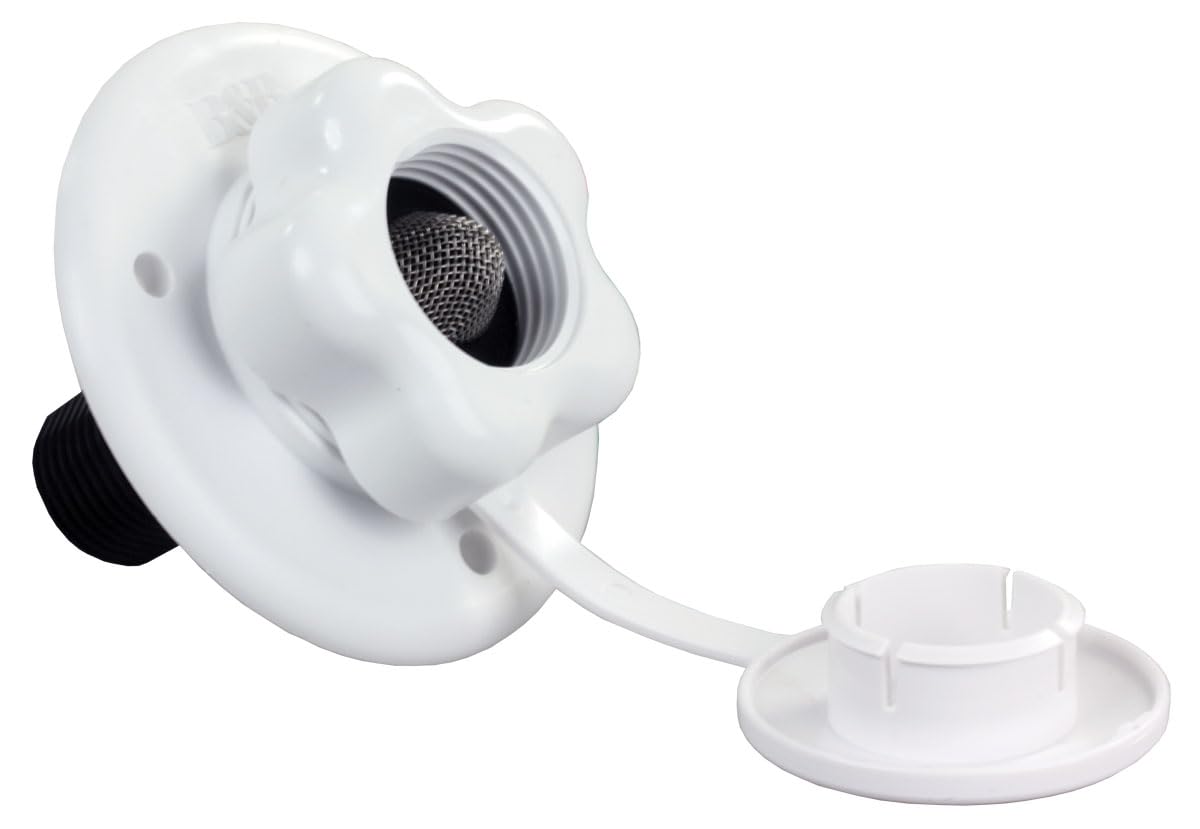 B&B Molders B&B Molders, 94216 City Water Fill with Plastic Check Valve – Polar White, Leak-Tested UV-Stable - Outdoor Depot