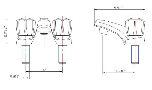 Dura Faucet Dura Faucet DF-PL720S-WT RV Bathroom Faucet with Smoked Acrylic Knobs and Shower Hose Diverter - Outdoor Depot