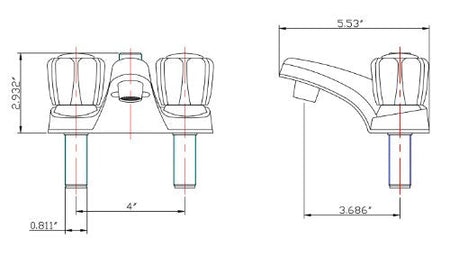 Dura Faucet Dura Faucet DF-PL720S-WT RV Bathroom Faucet with Smoked Acrylic Knobs and Shower Hose Diverter - Outdoor Depot
