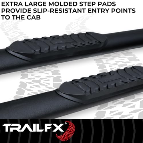 Trailfx TrailFX Nerf Bar Fits 2024-2025 Toyota Tacoma Double Cab 4 Inch Oval Straight with Step Pads Rocker - Outdoor Depot