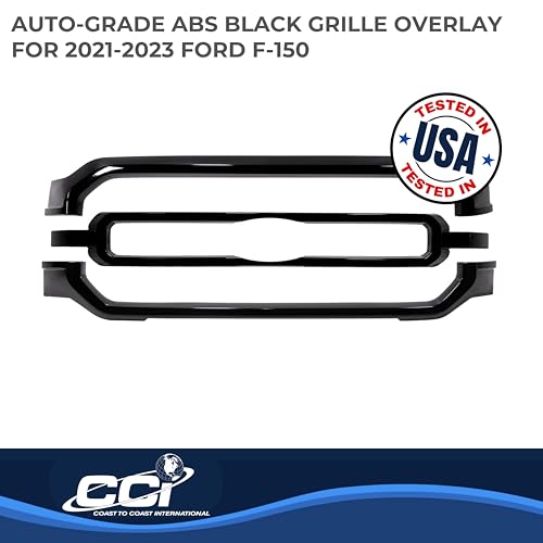 Coast to Coast International CCI Grille Insert GI184BLK, Overlay, Bar Style, 3 Piece, With Emblem Cutout, - Outdoor Depot