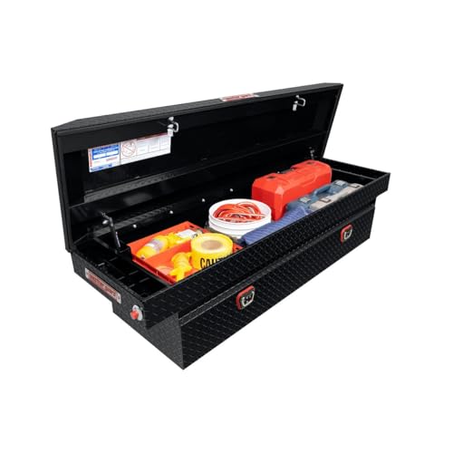 Weather Guard Weather Guard Model 127-5-04 Saddle Box, Aluminum, Full Standard, Gloss Black, 11.0 cu ft - Outdoor Depot
