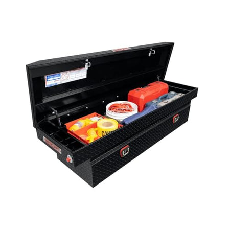 Weather Guard Weather Guard Model 127-5-04 Saddle Box, Aluminum, Full Standard, Gloss Black, 11.0 cu ft - Outdoor Depot