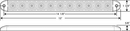 Optronics Optronics STL69RK Thinline Sealed LED Stop/Turn/Tail Light with Chrome Base Kit, 1 Pack, Red - Outdoor Depot