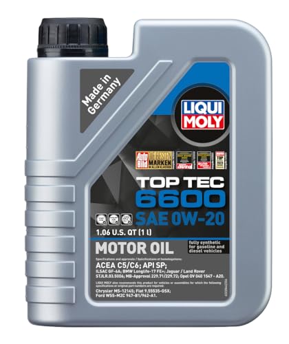 Liqui Moly Liqui Moly Top Tec 6600 SAE 0W-20 | 1 L | Synthesis Technology Motor Oil | SKU: 22044 - Outdoor Depot