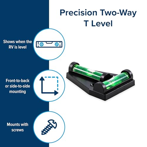 Camco Camco Camper/RV T Level - Features Front to Back/Side to Side RV Leveling - Easy Install w/Screws or - Outdoor Depot