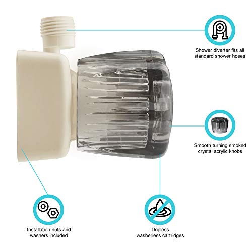 Dura Faucet Dura Faucet DF-SA100S-BQ RV/Motorhome/Trailer Shower Faucet Valve Diverter with Smoked Acrylic - Outdoor Depot