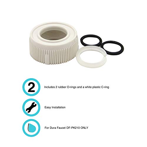 Dura Faucet Dura Faucet DF-RK510-WT RV Faucet Spout Nut and Rings Replacement Kit (White) - Outdoor Depot