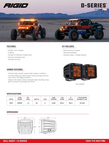 RIGID RIGID INDUSTRIES 20252-D-Series-Spot-with-Amber-PRO-Lens-Pair-02 - Outdoor Depot